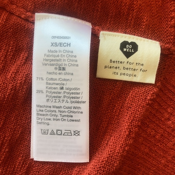 NWT Madewell Women’s Cardigan - XS, orange - Picture 6 of 6